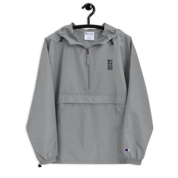 1STAR Coaches &God Vertical Onyx Embroidered Champion Packable Jacket